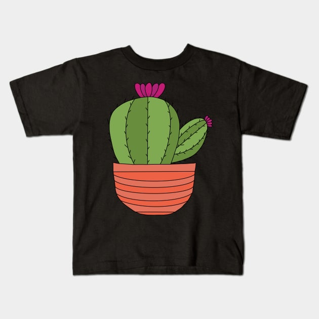 Cute Cactus Design #40: Big And Sideways Cactus Kids T-Shirt by DreamCactus